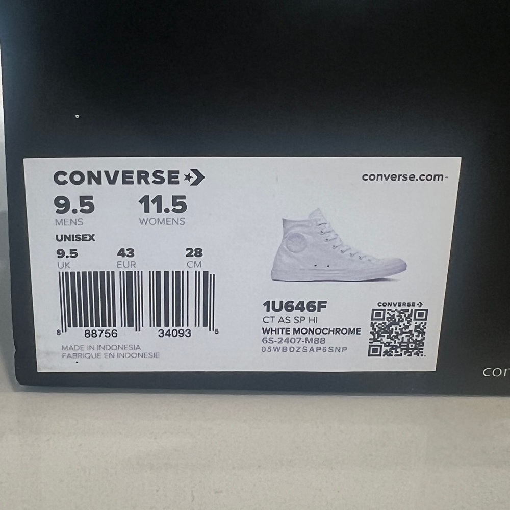 Converse White Monochrome High-Top Sneakers